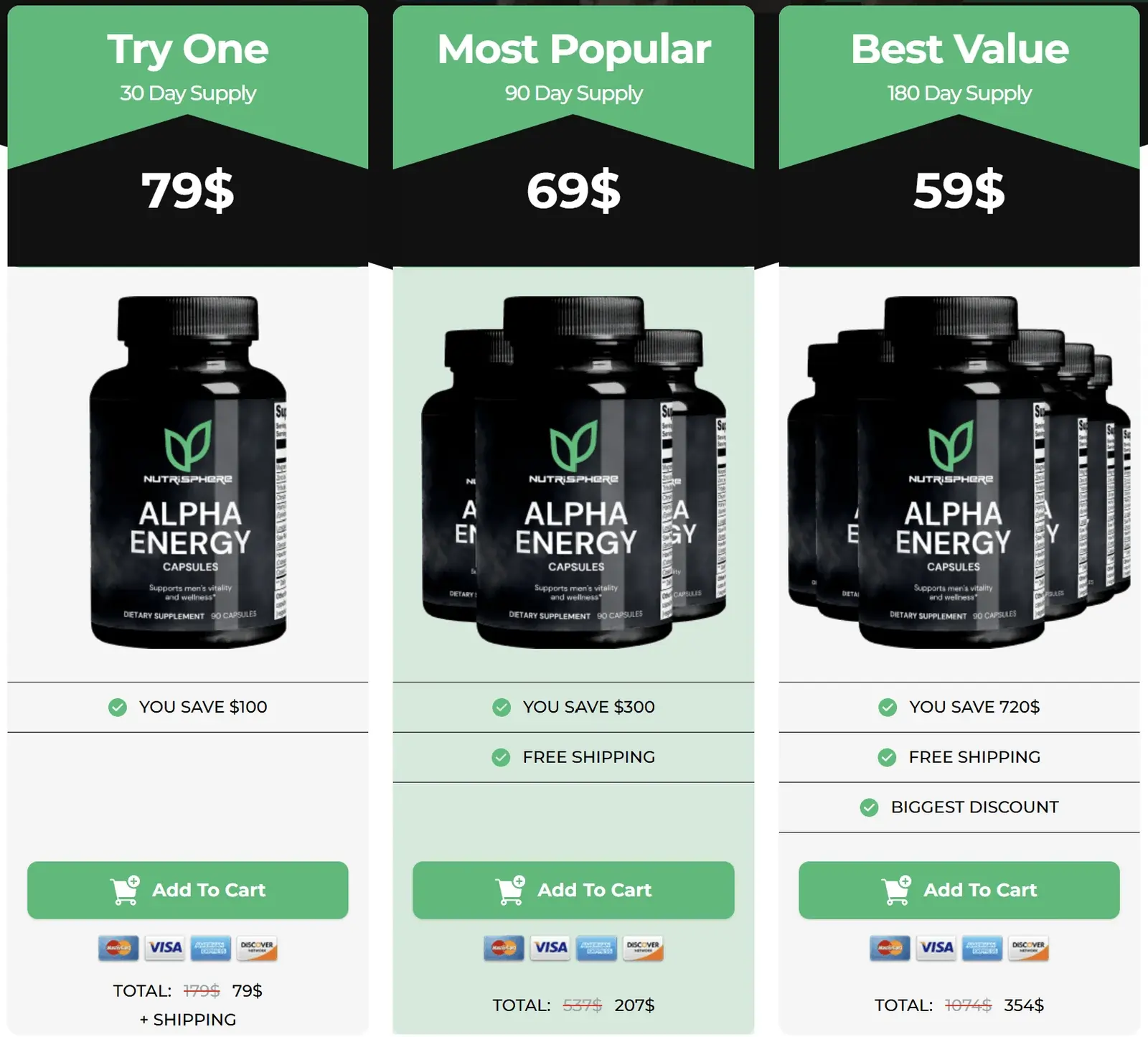 Alpha Energy special pricing offer banner